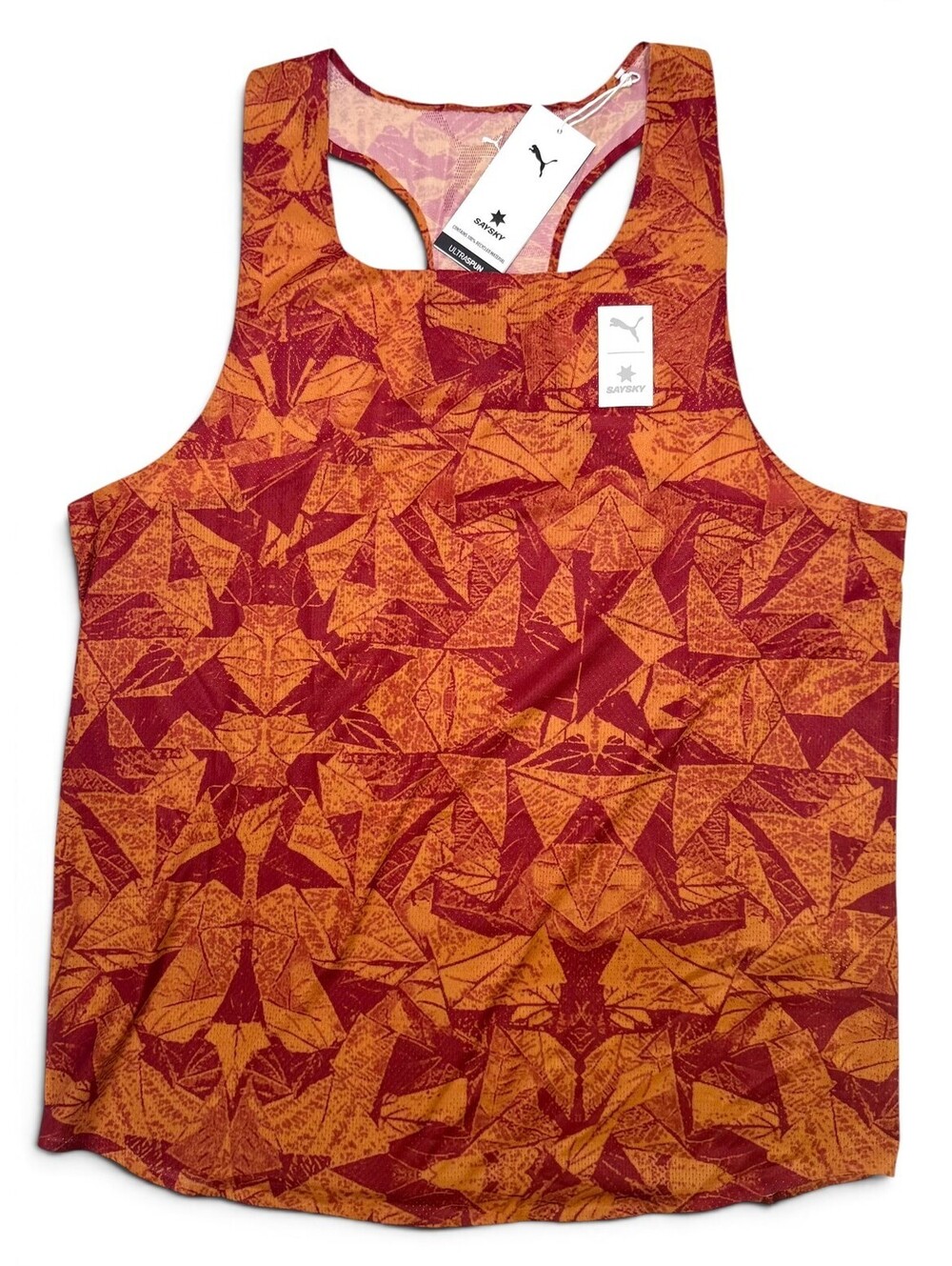 PUMA  X Saysky $90 Graphic Running Jogging Singlet Red 527609 90 Men's 2XL XXL